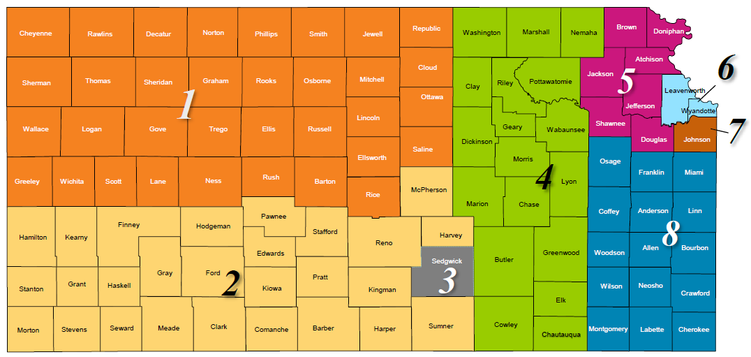 Provider Relations Territory Map Sunflower Health Plan